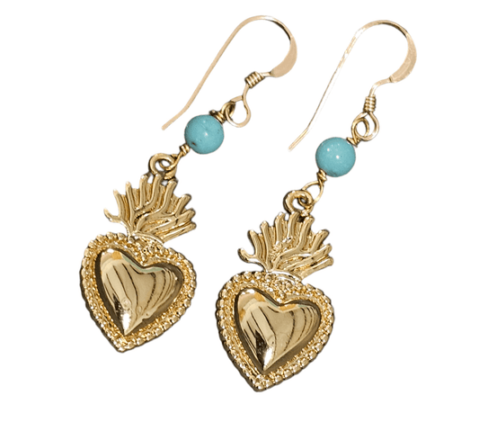 Sacred Heart Turquoise Earrings