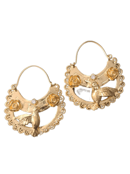 Hummingbird 14kt Gold Arracada Earrings