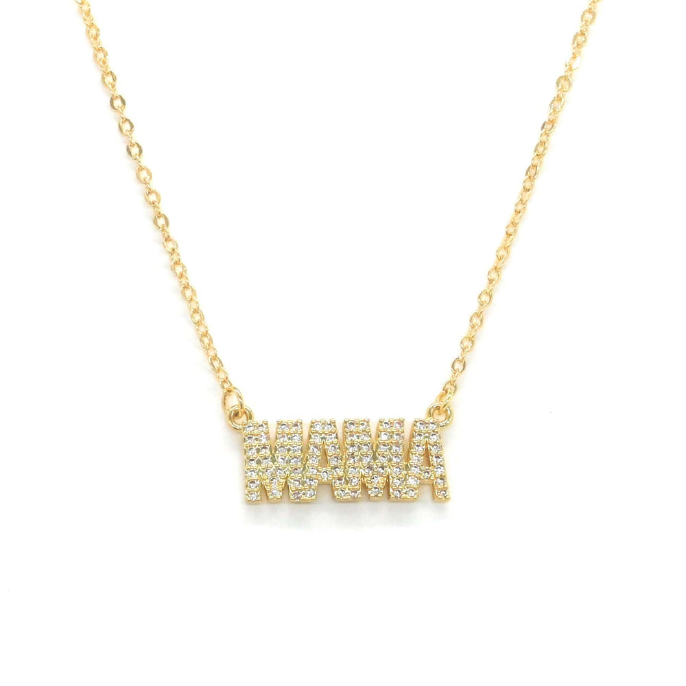 Mama Cz Bar Necklace