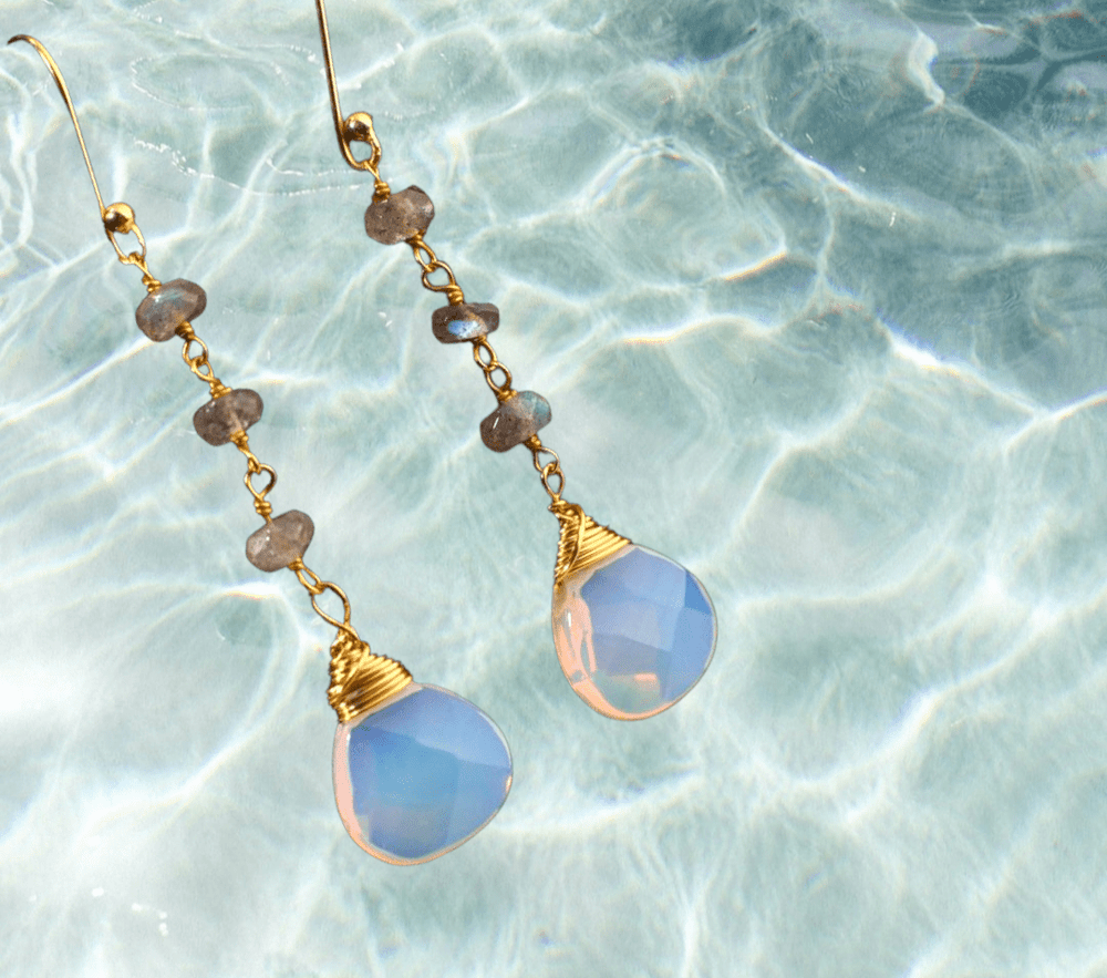 Opalite & Labradorite Drop Earrings