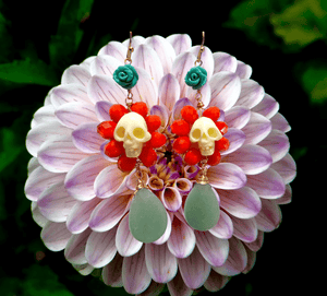 Flor Sagrado Cempazuchitl Crystal Earrings