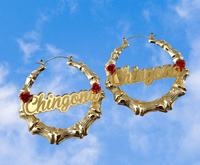 Chingona Rose Bamboo Hoop Earrings ilaments Jewelry