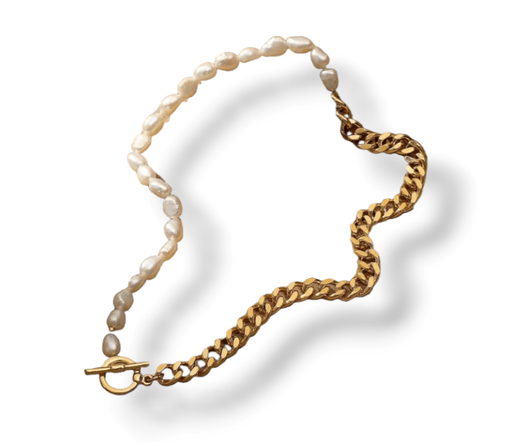Pearl Cuban Link Chain Necklace
