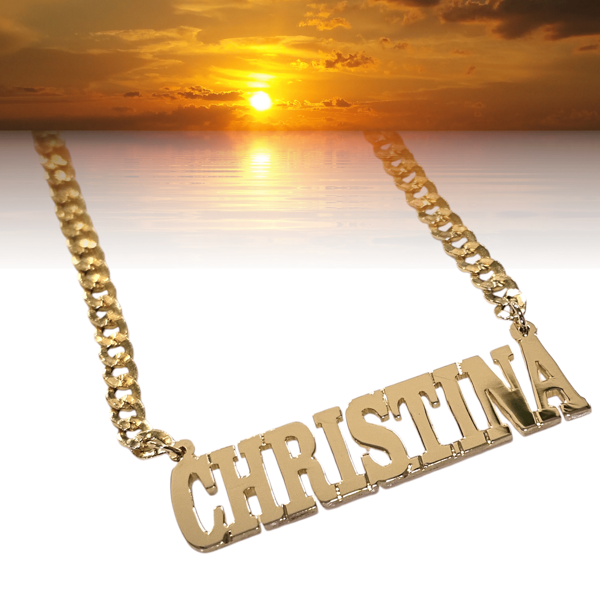 14kt Gold Name Plate Necklace ilamentsjewelry