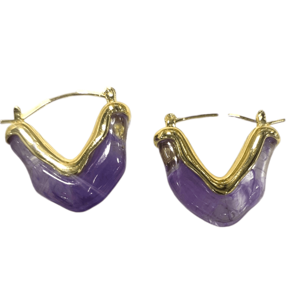 Amethyst Hoop Earrings