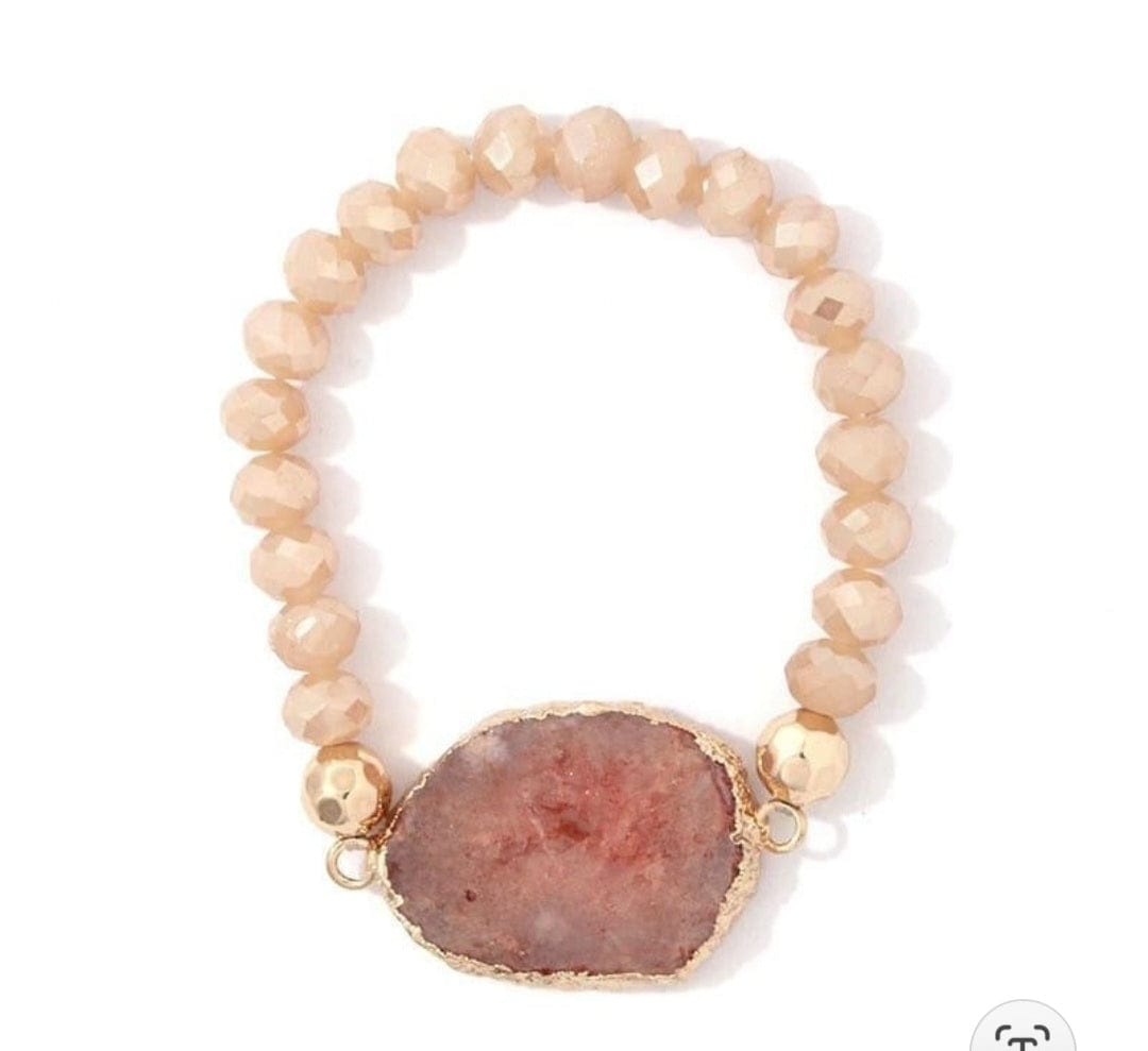 Peach Geode Crystal Bracelet