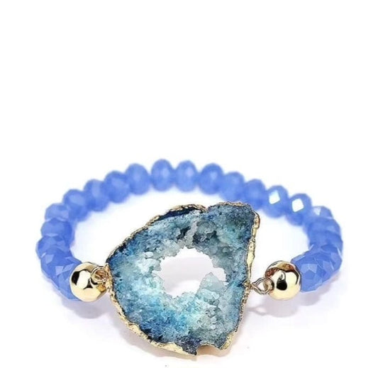 Blue Geode Crystal Bracelet
