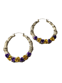 Lakers Bamboo Gold Hoop Earrings ilaments Jewelry