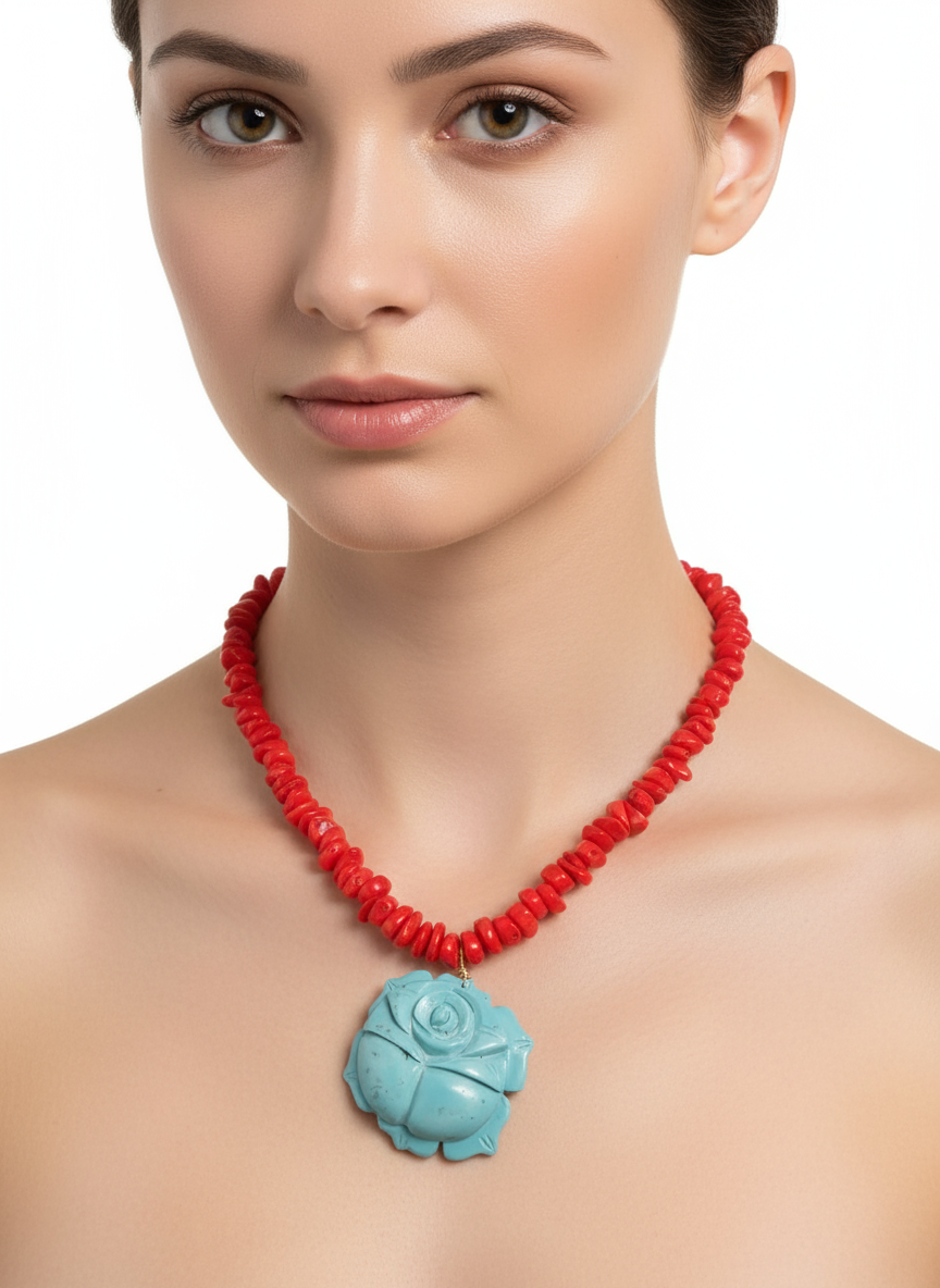 Native Rose Coral Necklace ilaments Jewelry