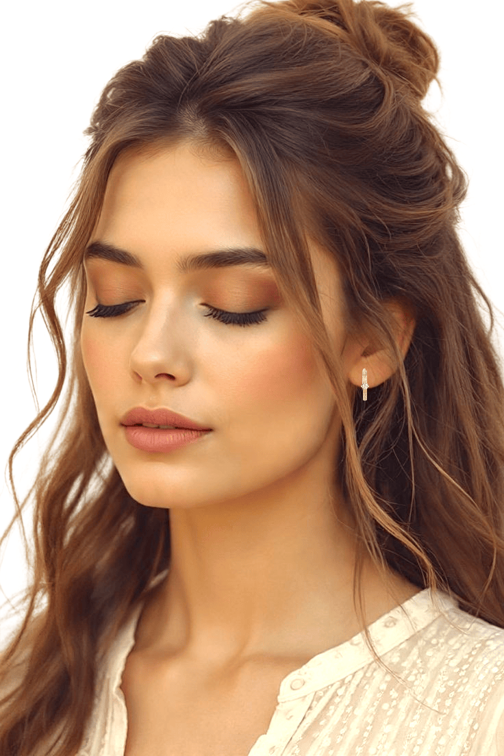 14kt Gold Diamond Huggie Earring ilaments Jewelry