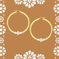 Virgencita 14kt Tri-Gold Hoop Earrings
