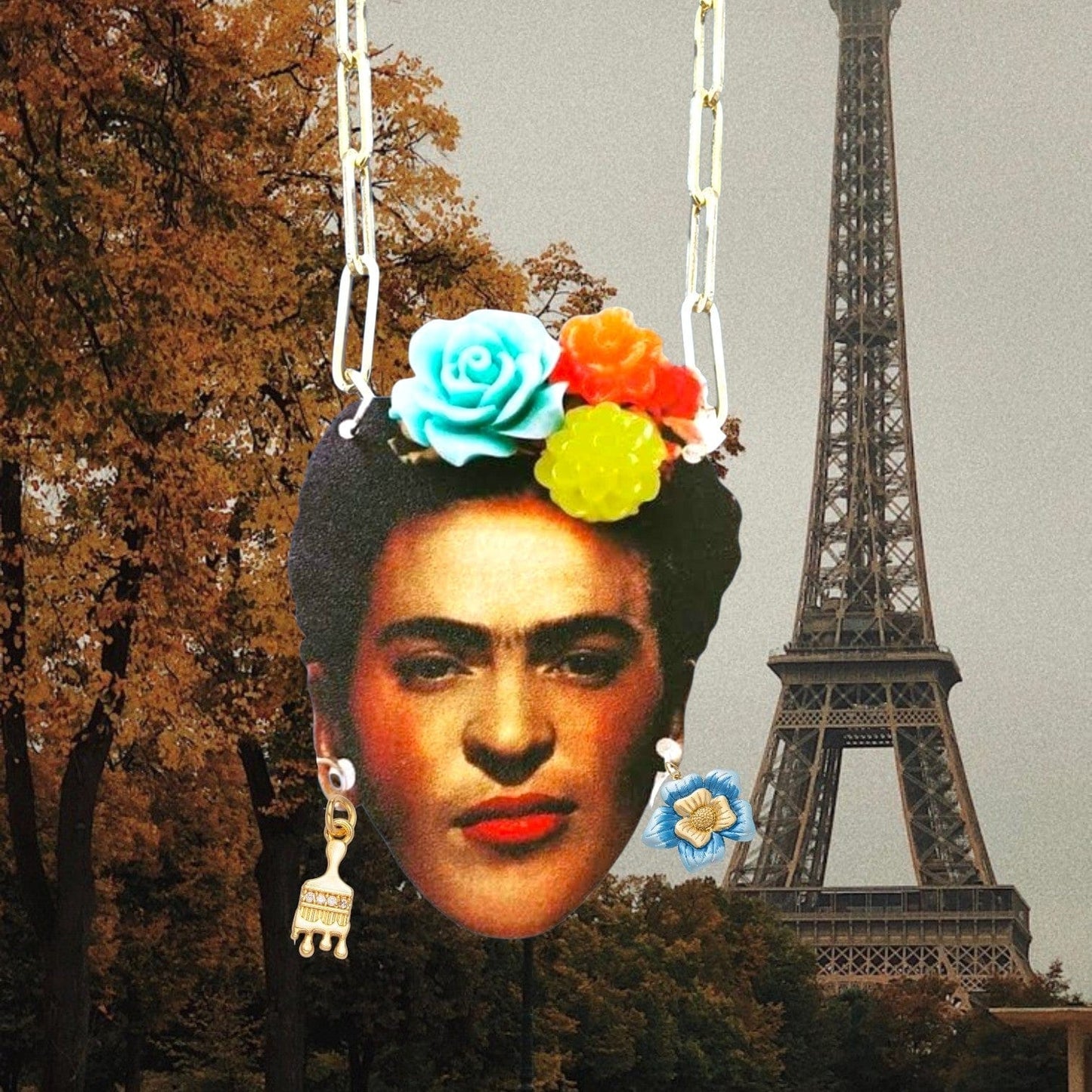 Frida Kahlo Self Portrait Necklace ilaments Jewelry