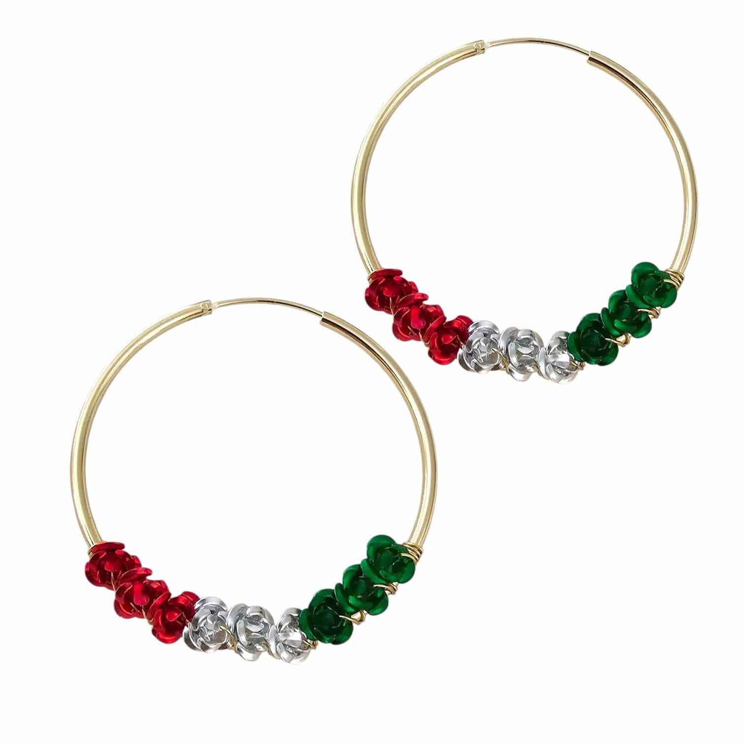 Mexico Floral Hoop Earrings ilaments Jewelry