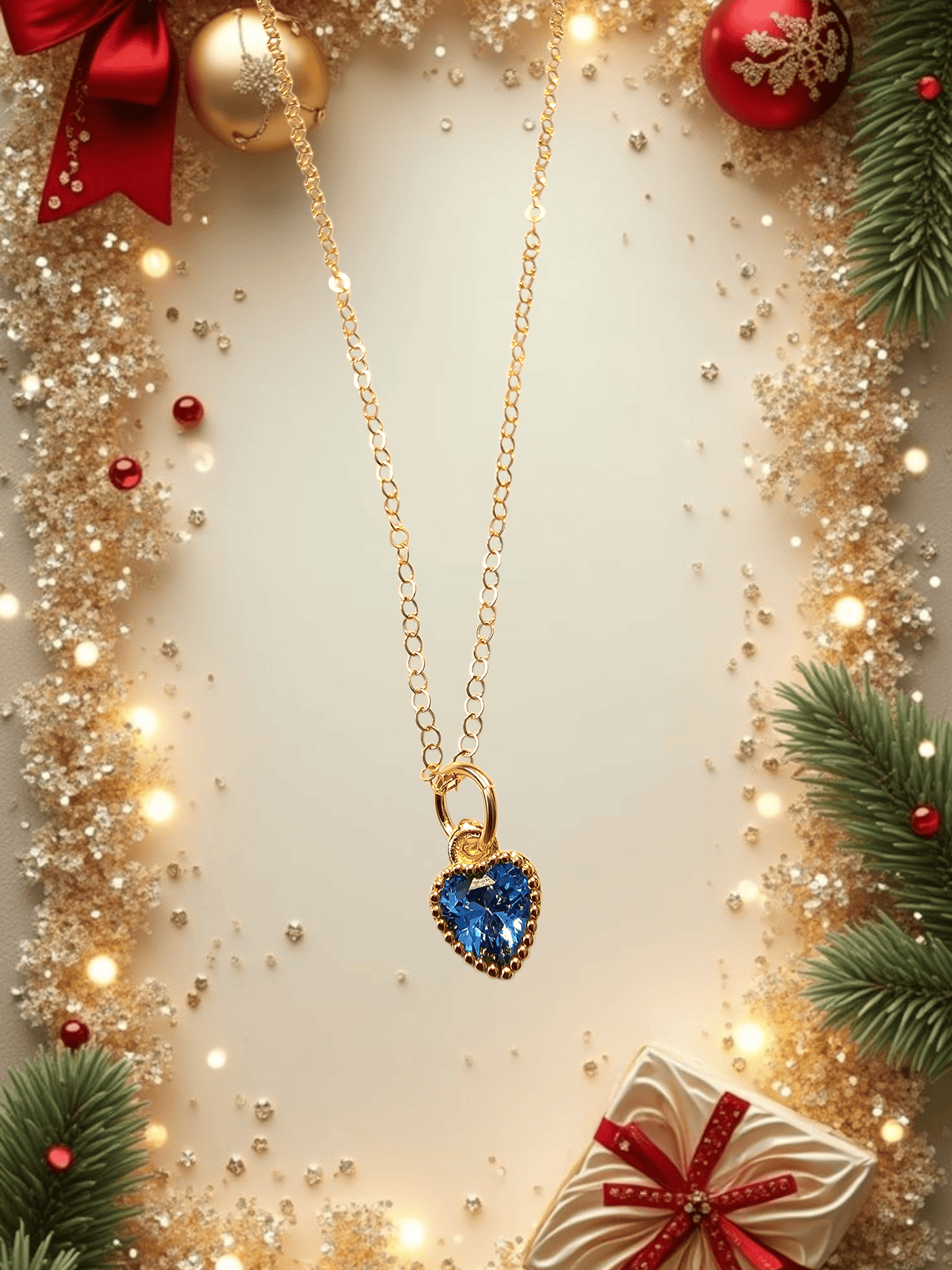 Sagittarius Cz Blue Topaz Heart Necklace ilaments Jewelry