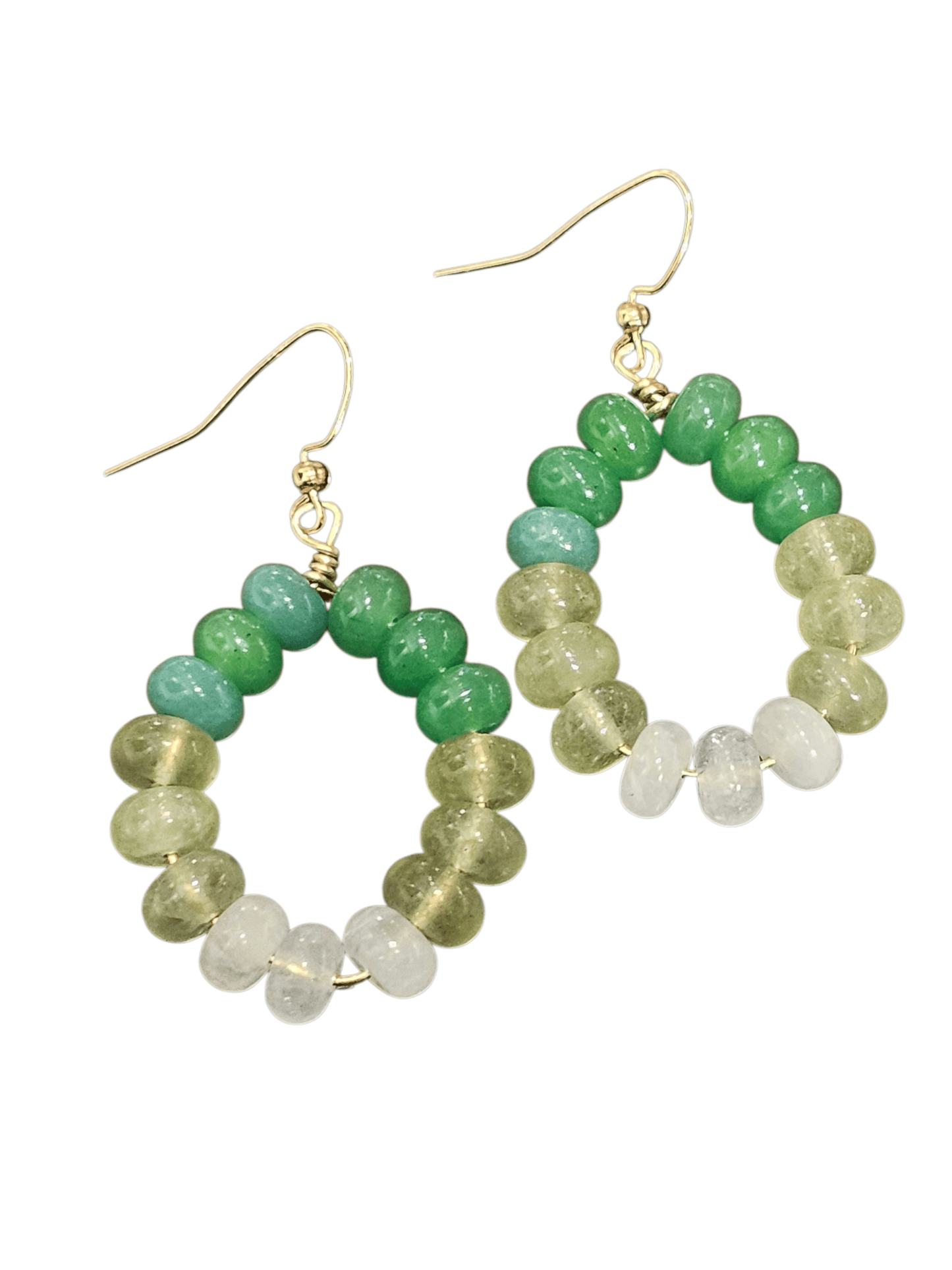 Madre Tierra Jade & Agate Teardrop Hoop Earrings ilaments Jewelry