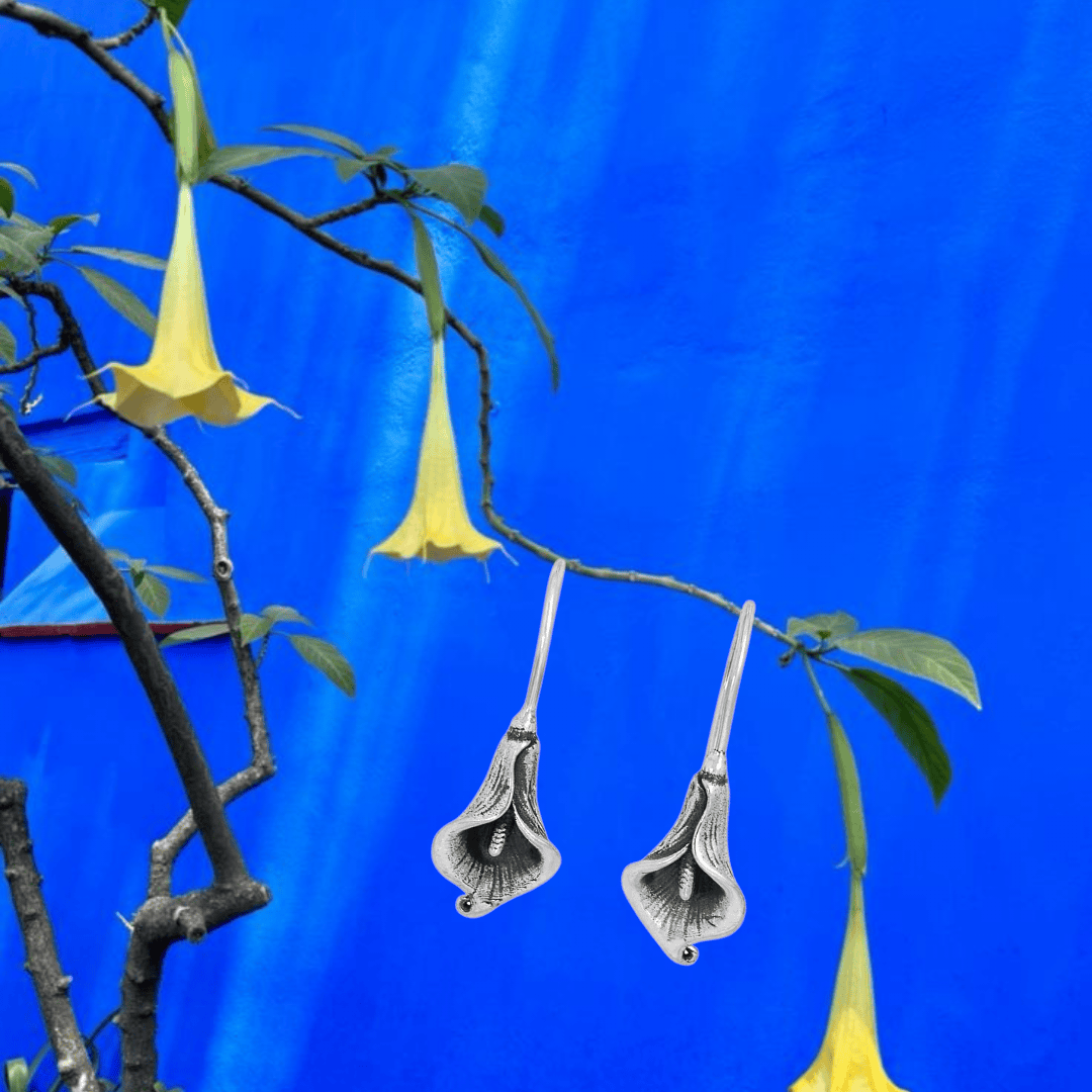 Calla Lilly Sterling Silver Dangle Earrings ilaments Jewelry