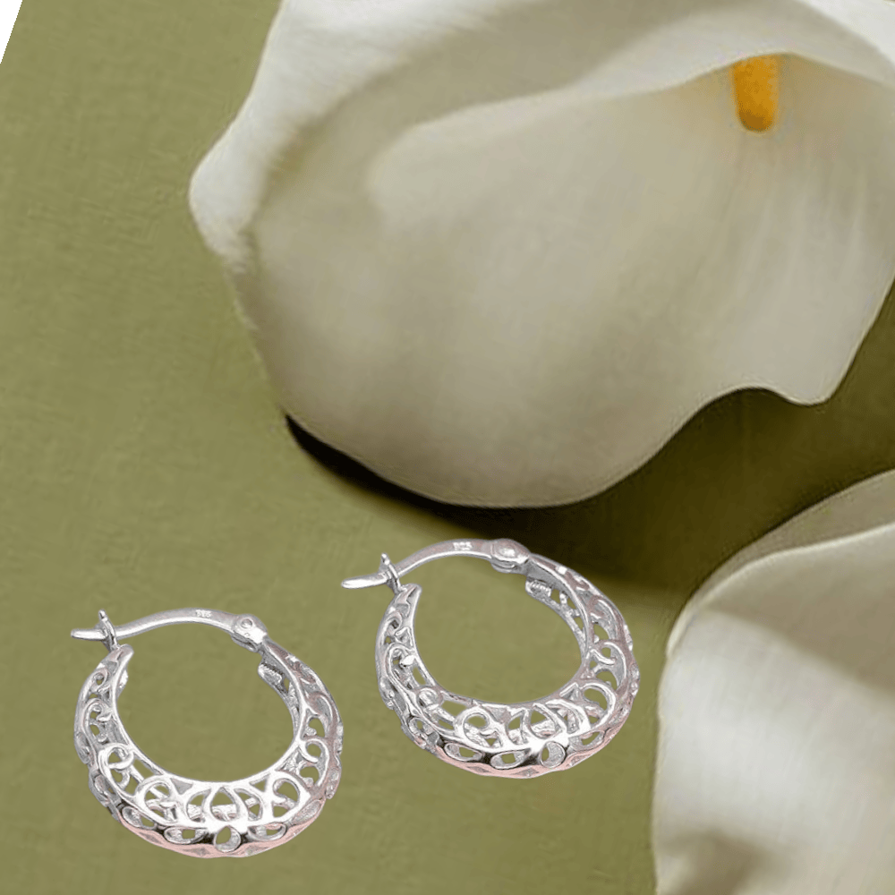 Luna Woven Sterling Silver Hoop Earrings ilaments Jewelry