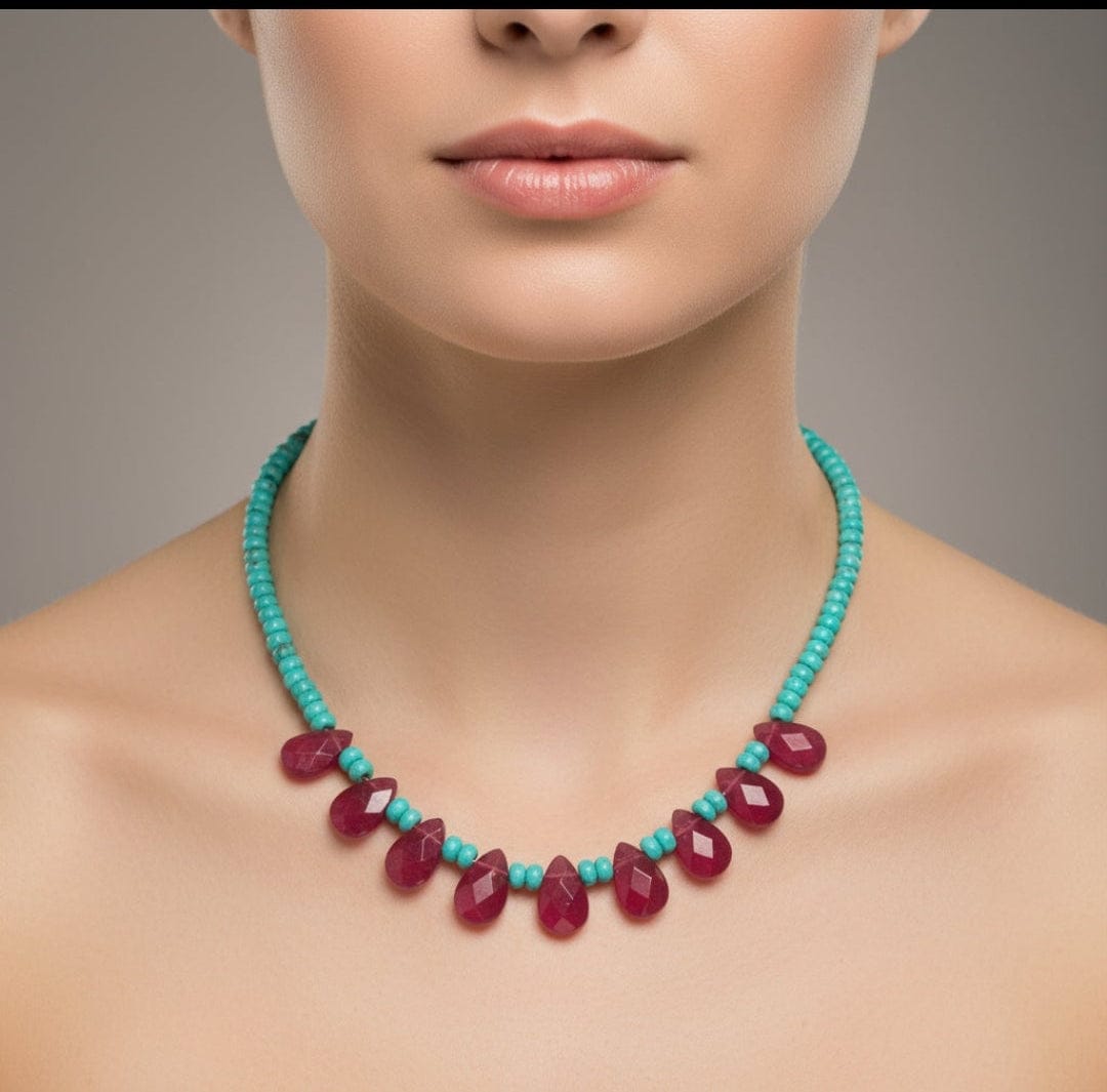 Carnelian Turquoise Necklace ilaments Jewelry