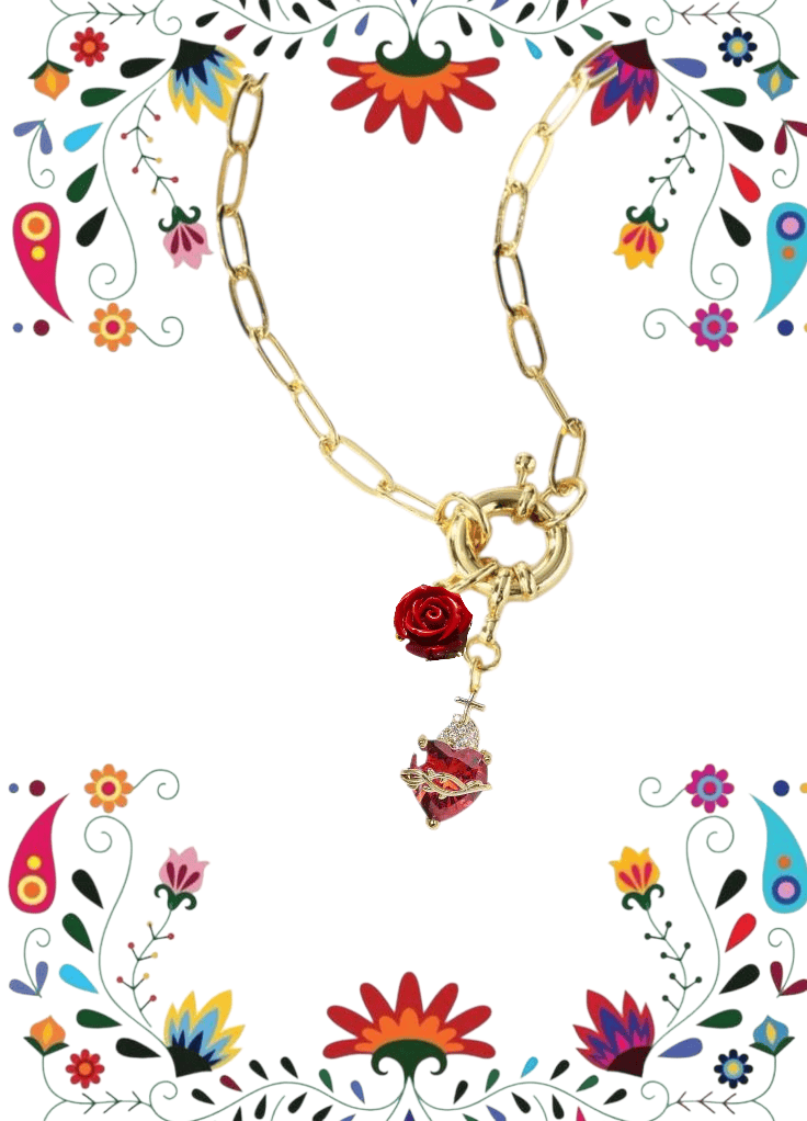 Milagro Rose de Amor Paper Clip Chain Necklace ilaments Jewelry
