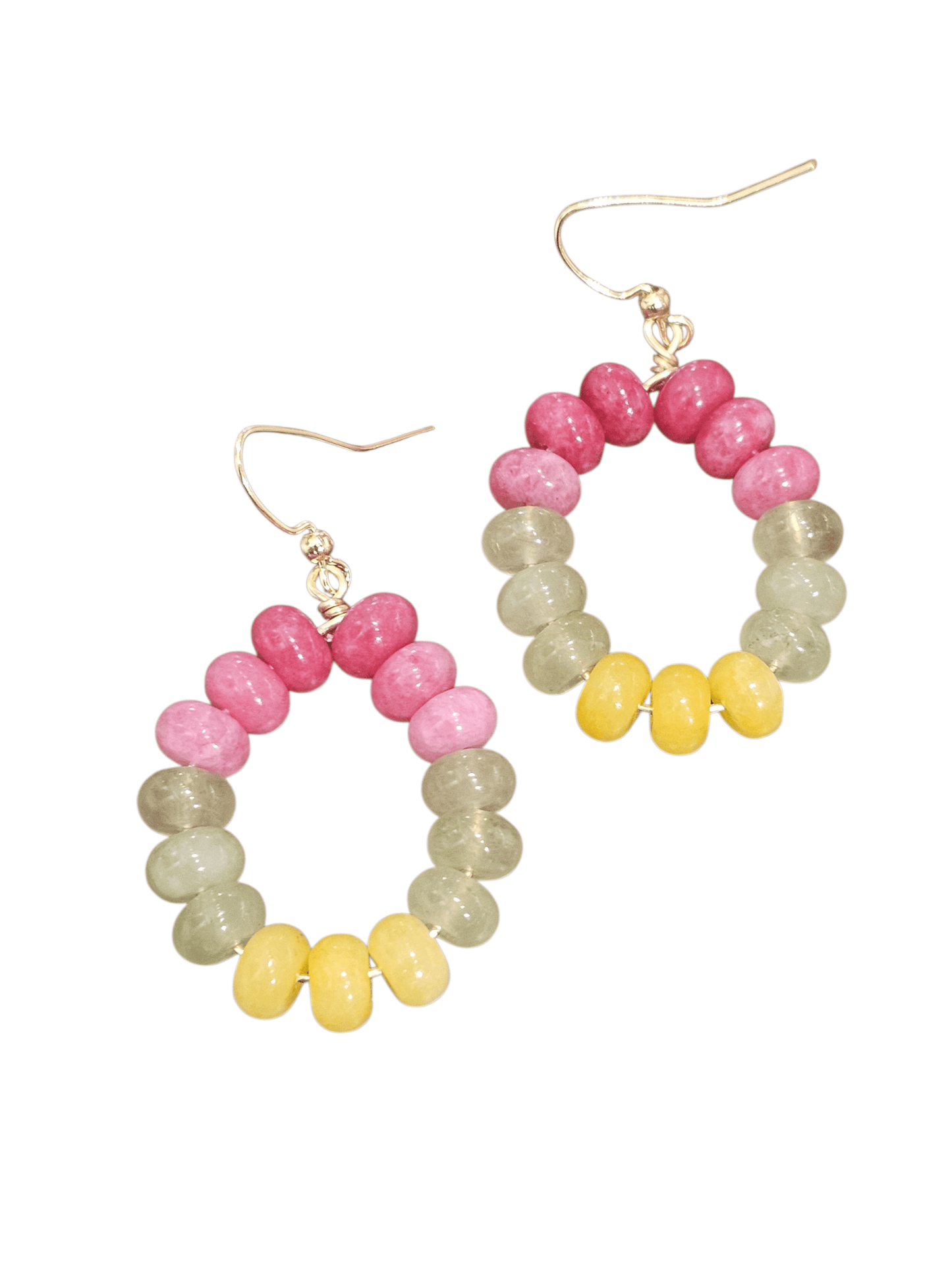 Sueño Flor de Primavera Jade & Agate Teardrop Earrings – 18kt Gold Plate ilaments Jewelry