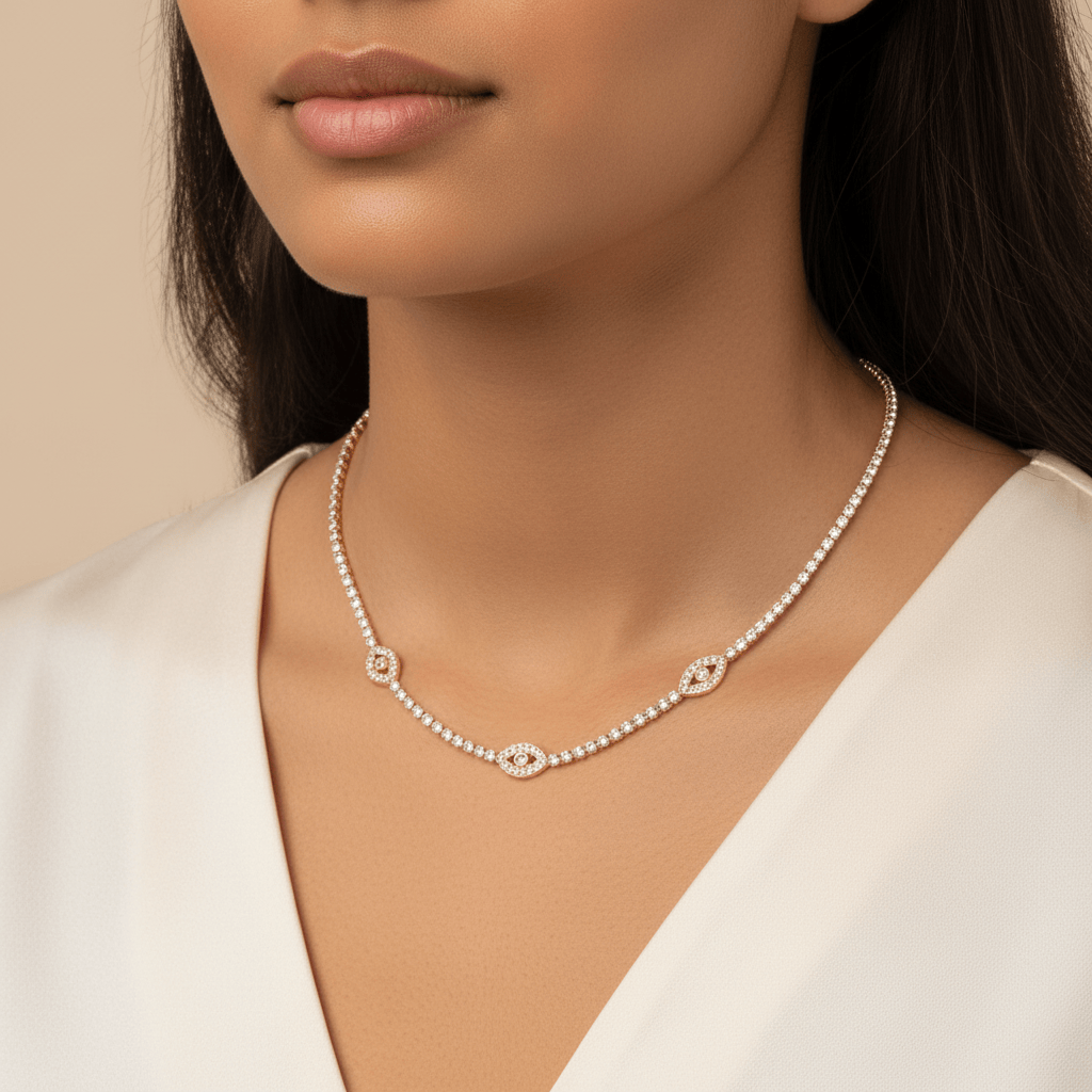 Mal de Ojo Tennis Necklace ilaments Jewelry