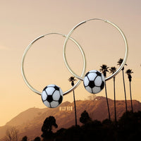 World Cup Soccer Hoop Earrings ilaments Jewelry