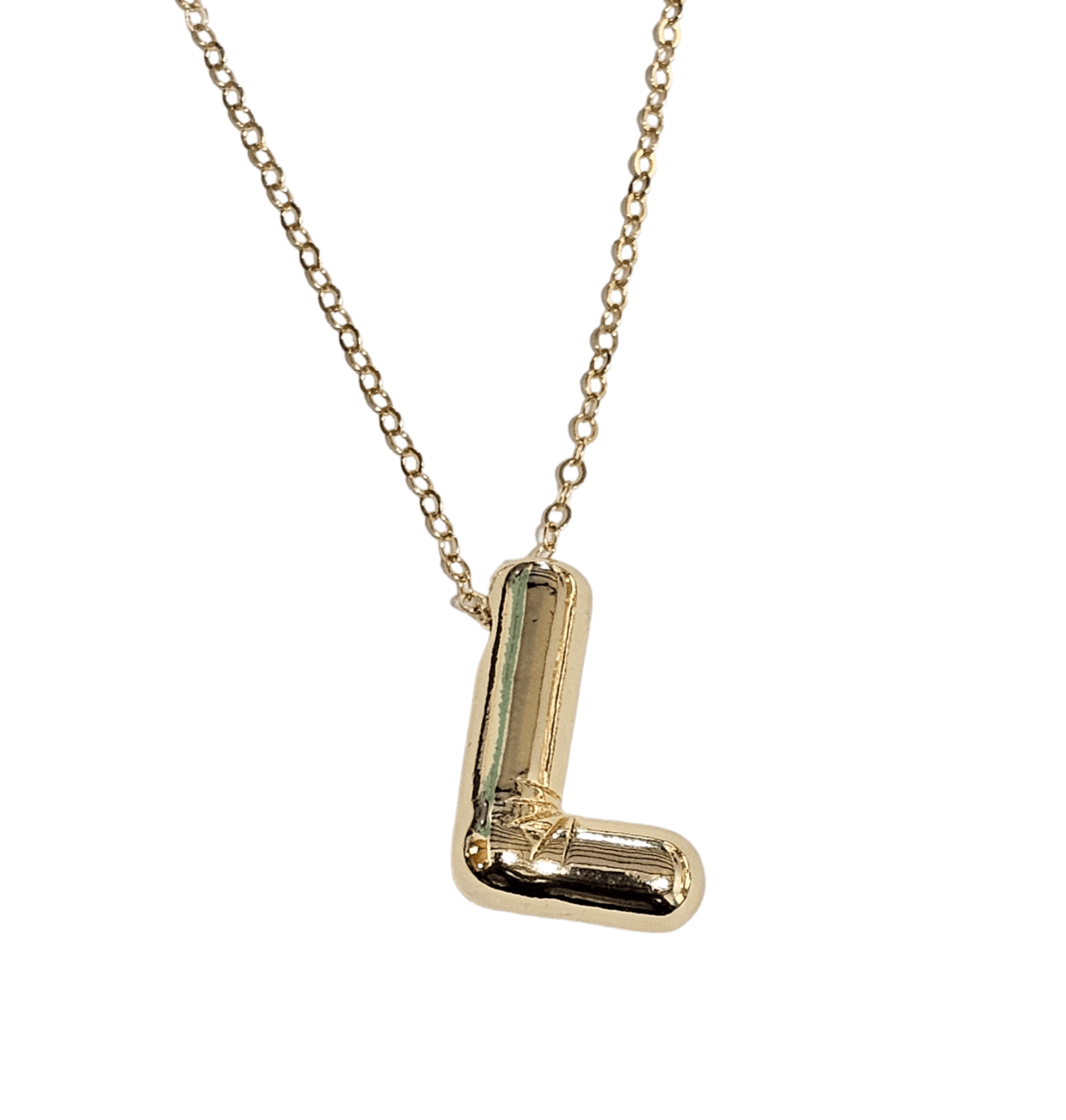 Bubble Letter 18kt Gold Plate Necklace