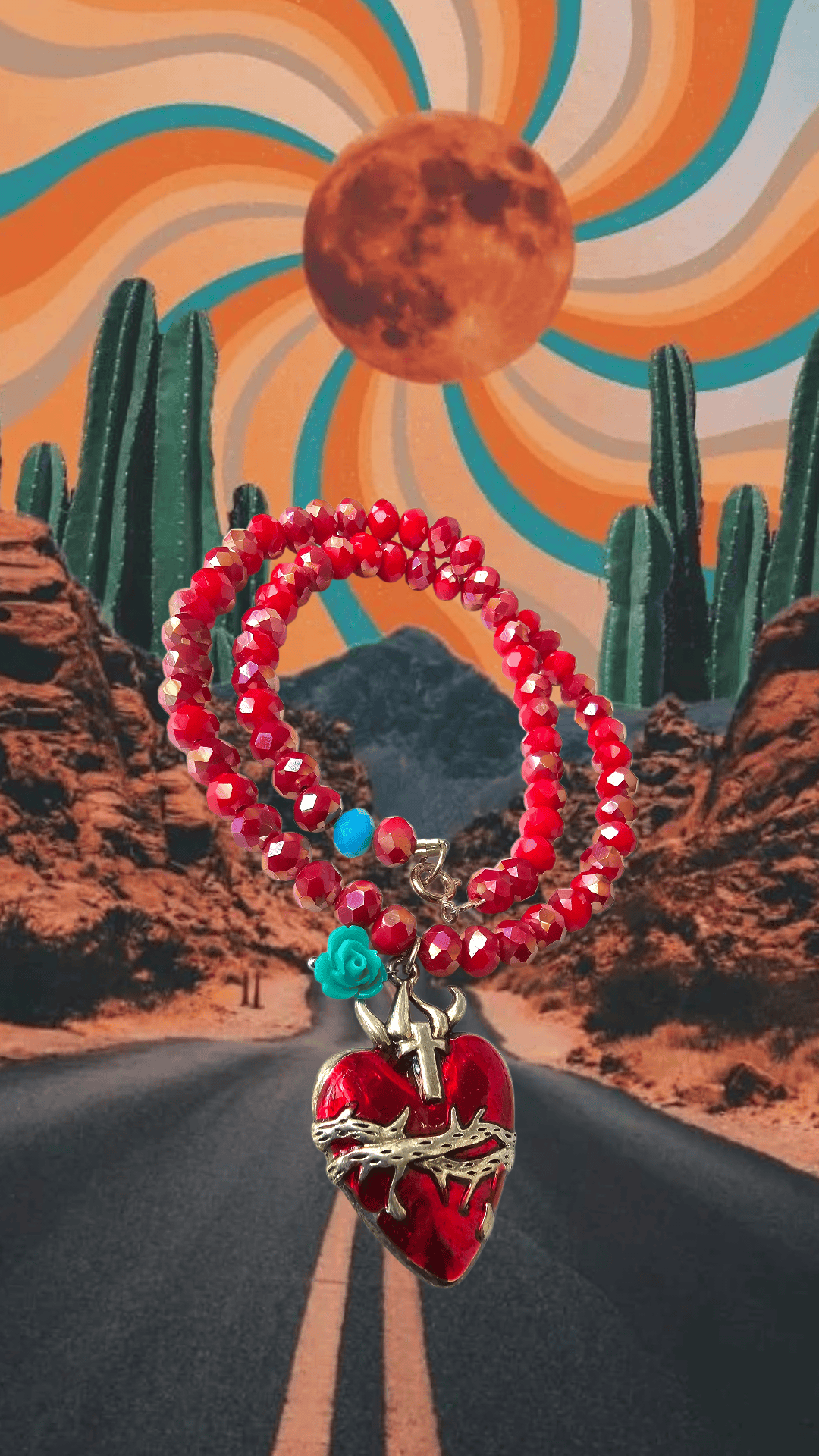 Abundant Sacred Heart Crystal Necklace ilaments Jewelry