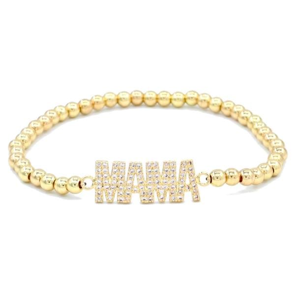 MAMA Cz Gold Bead Bracelet ilaments Jewelry