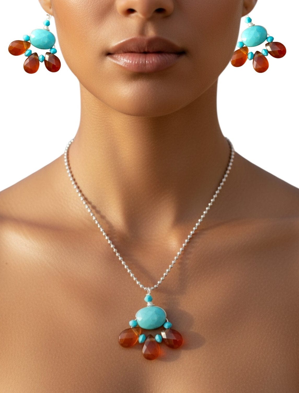 Xochitl Turquoise Flower Earrings ilaments Jewelry