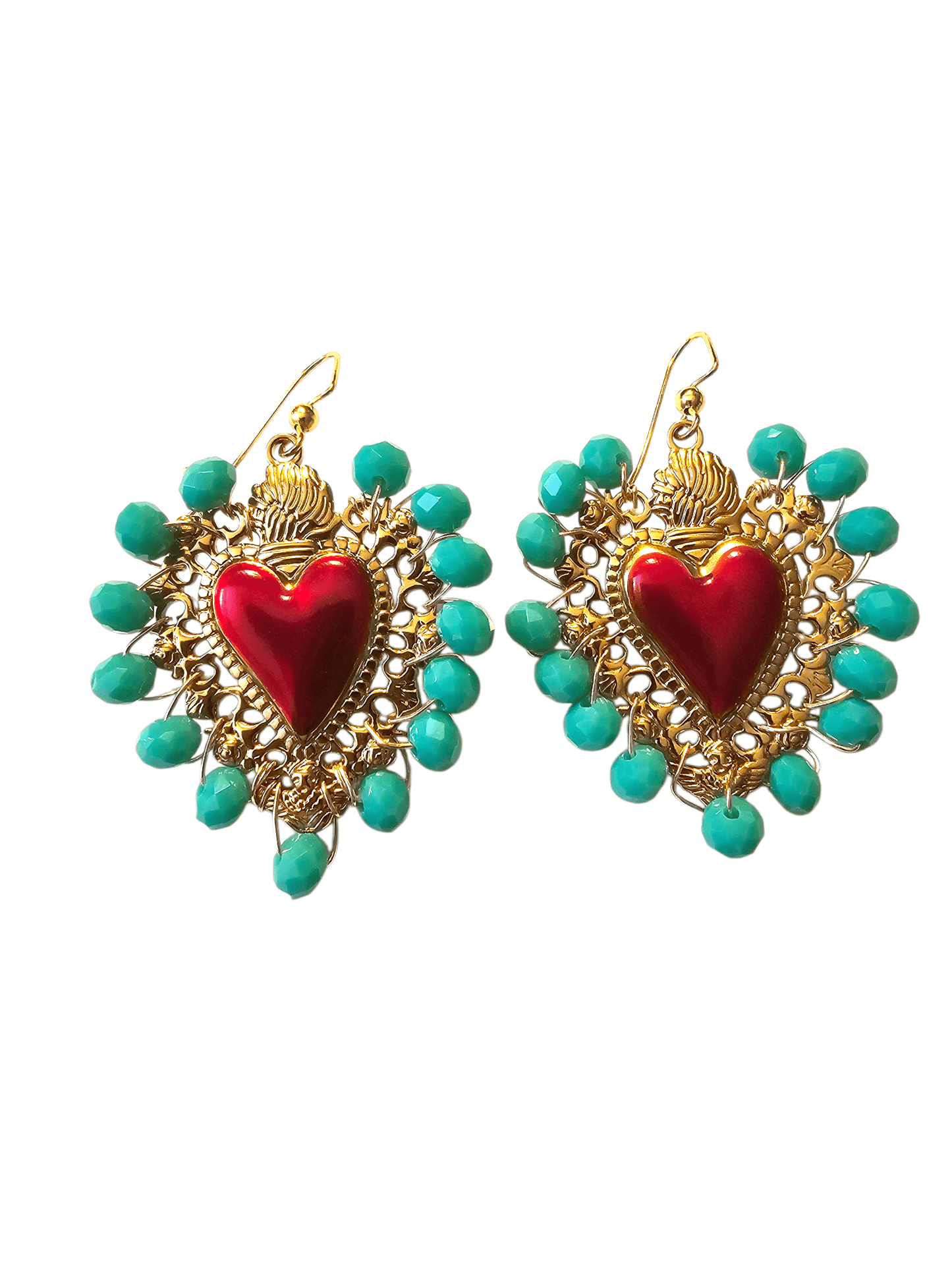 Milagro Sacred Heart Crystal Earrings ilaments Jewelry