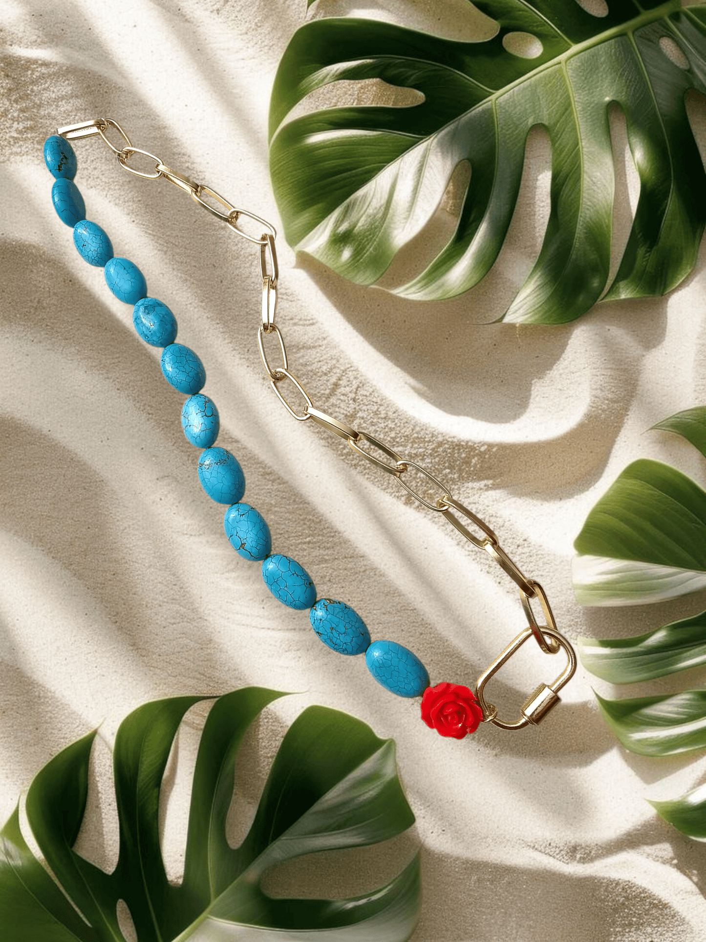 Turquoise Bonita Paper Clip Necklace ilaments Jewelry