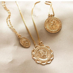
                
                    Load image into Gallery viewer, St. Christopher 14ktGF Charm Necklace
                
            