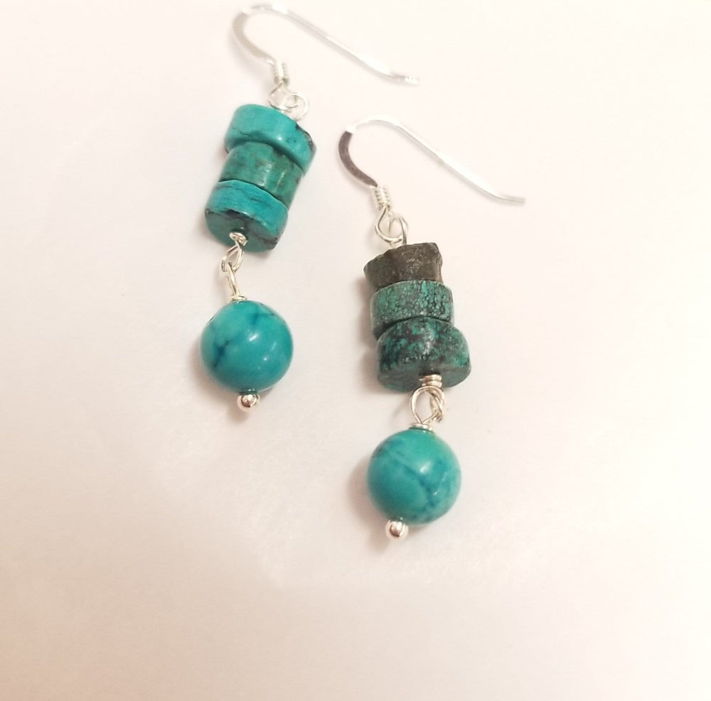 
                
                    Load image into Gallery viewer, Turquoise Drip Earrings
                
            