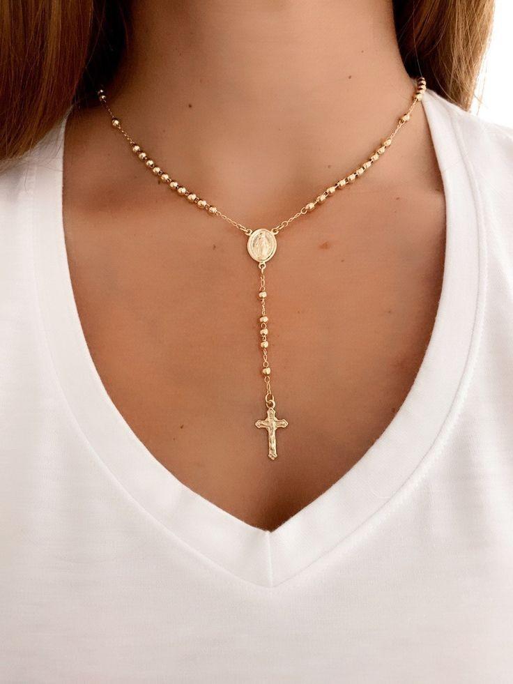 Rosary 14kt Gold Necklace