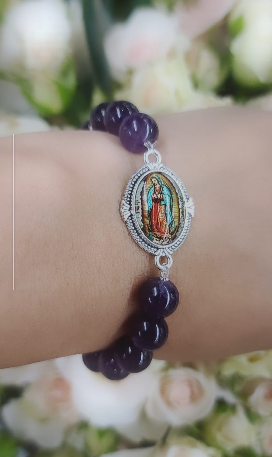 Virgen de Guadalupe Amethyst Bracelet