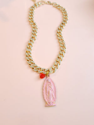 
                
                    Load image into Gallery viewer, Virgen Rosita Cuban Link Necklace
                
            