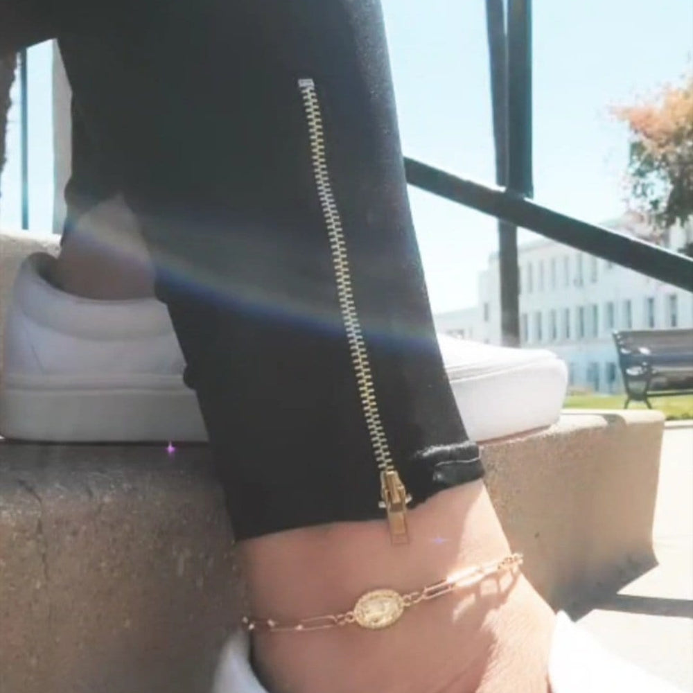Virgencita Gold Link Anklet Bracelet