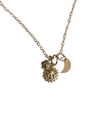 Sun & Moon Charm Necklace