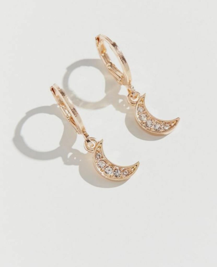 Crescent Cz Moon Earrings