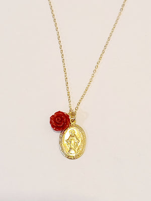 
                
                    Load image into Gallery viewer, Virgen 14kt Charm Necklace
                
            