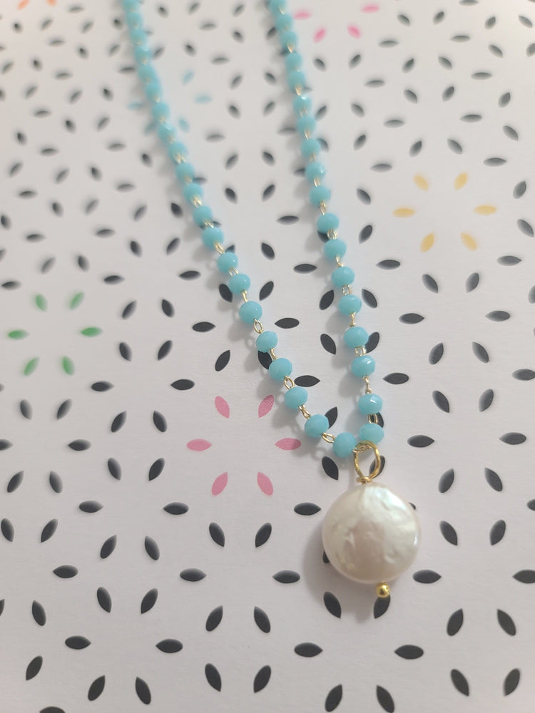 Pearl Crystal Rosary Necklace