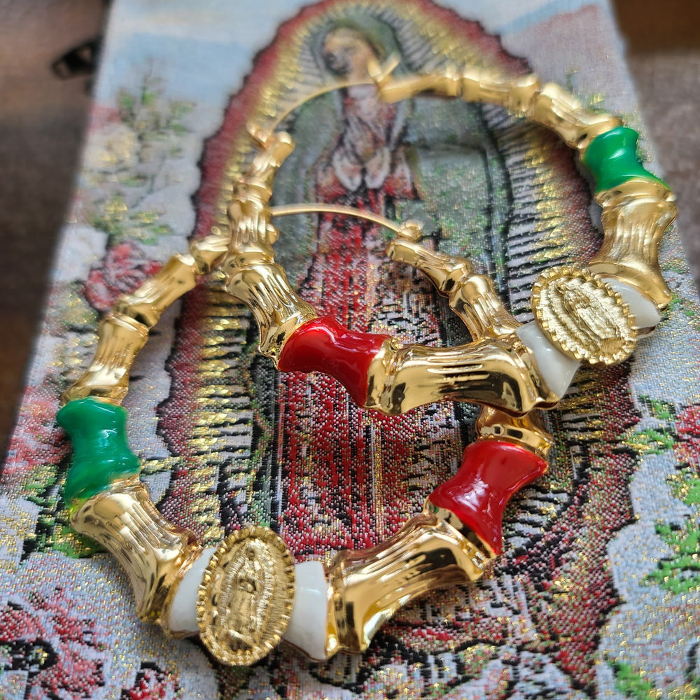 
                      
                        Virgen Mexico Bamboo Hoop Earrings
                      
                    