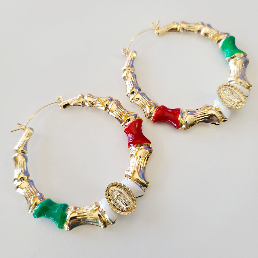 
                      
                        Virgen Mexico Bamboo Hoop Earrings
                      
                    