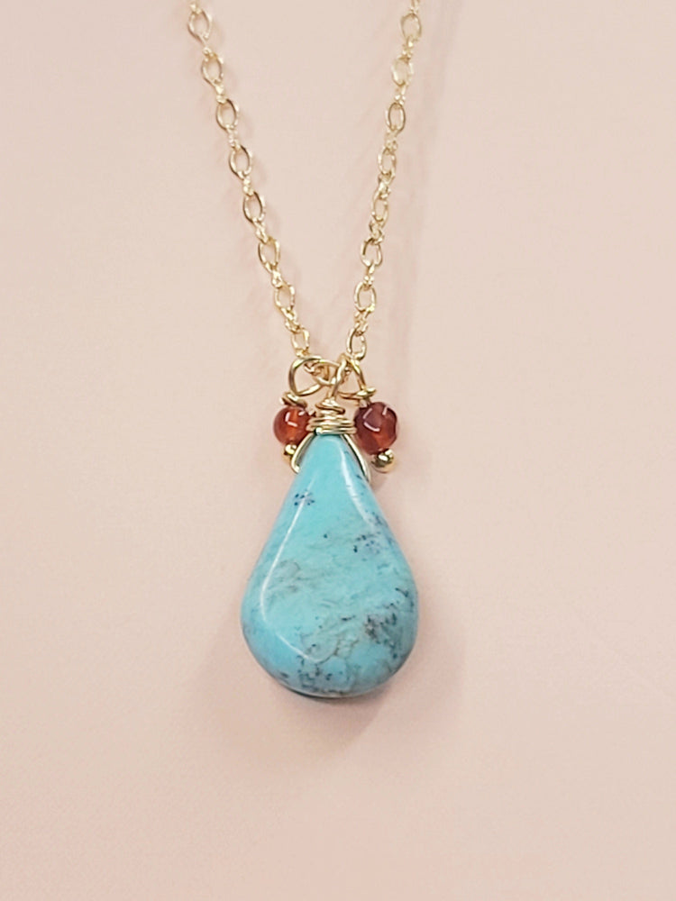 
                
                    Load image into Gallery viewer, Turquoise drop Necklace
                
            