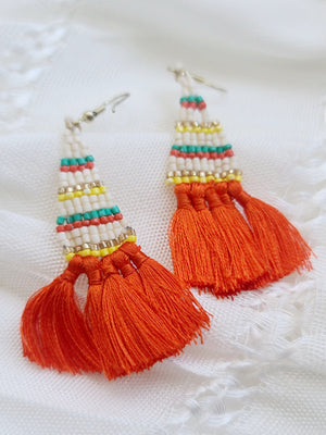 
                
                    Load image into Gallery viewer, Sunset Seed Bead Earrings
                
            