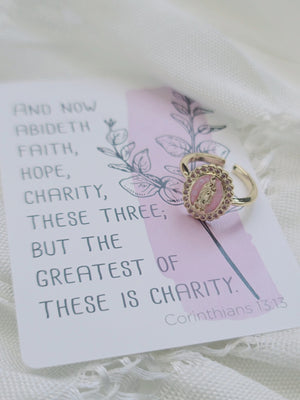 Virgencita Pink Cz Ring