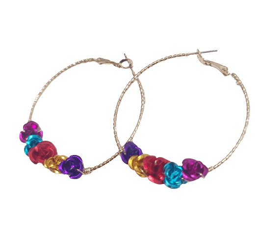 
                
                    Load image into Gallery viewer, Fiesta Floral Hoop Earrings
                
            