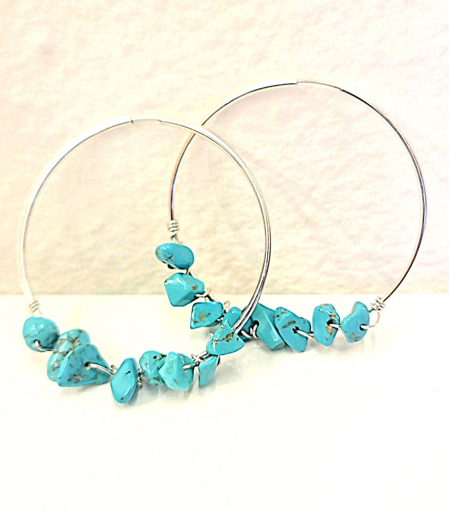 Nizhoni Turquoise Hoop Earrings