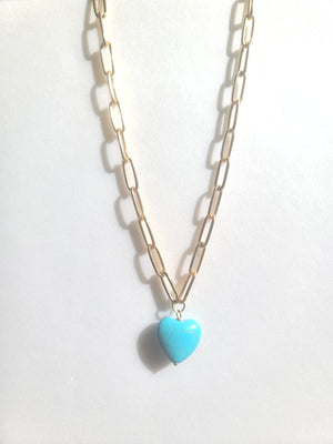 
                
                    Load image into Gallery viewer, Turquoise Heart Breaker Necklace
                
            